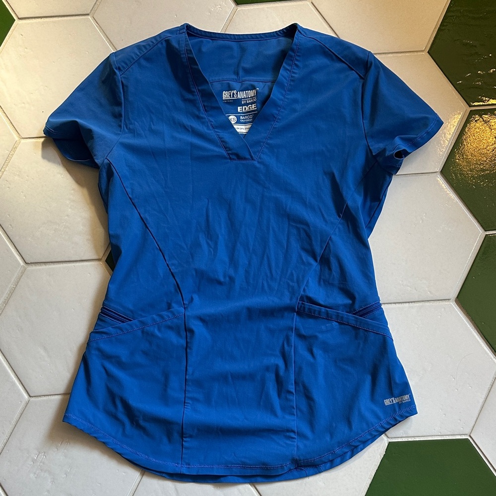 Grey's Anatomy Royal Blue Short Sleeve Scrub Top